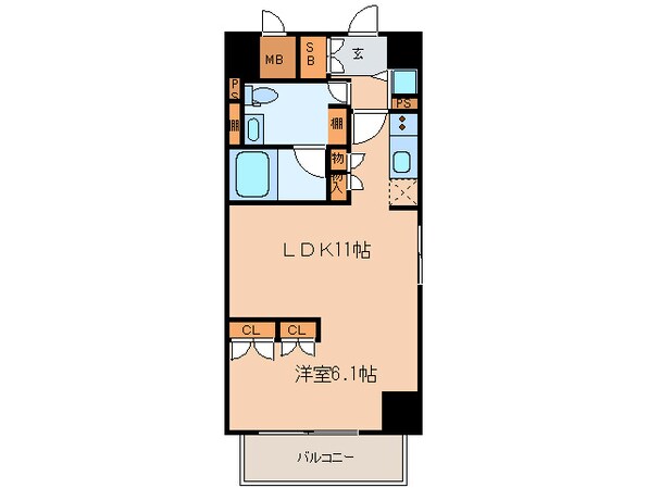 南堀江アパ－トメントシエロの物件間取画像